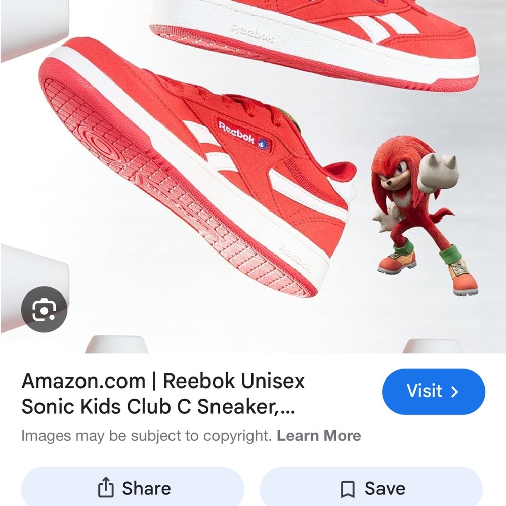 Reebok Sonic 3 knuckles boys sneakers